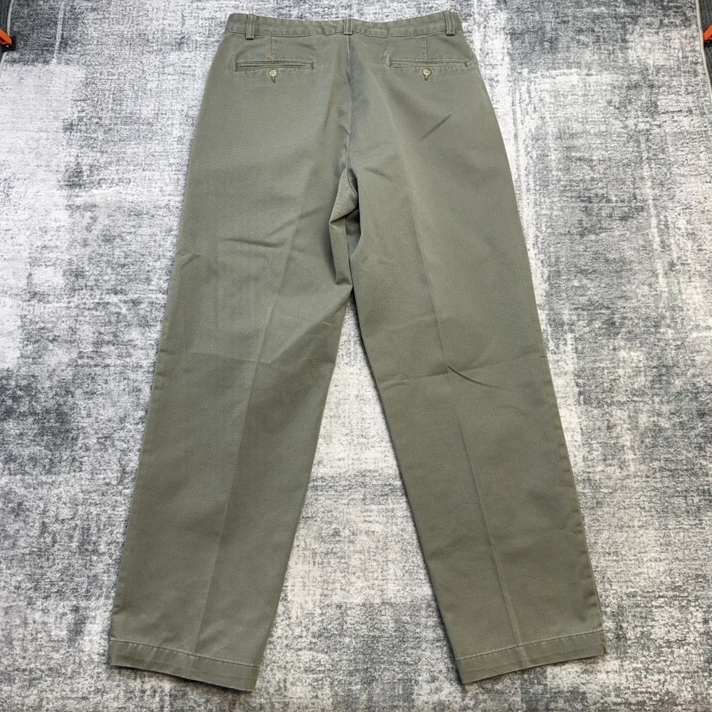 VTG Polo Ralph Pants 33x30 Olive Khaki Double Pleated Trousers High Waist 90s